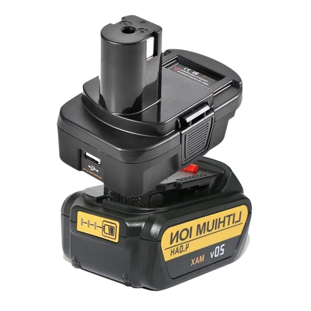 Adaptador e conversor de bateria dm18rl, usb, dm20gabinete, para ryobi, dewalt 20v, milwaukee m18 para 18v, adaptador de bateria