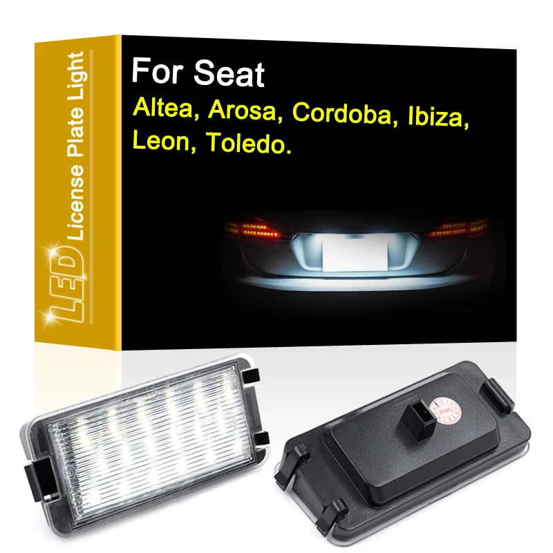 12V LED Number Plate Lamp For Seat Altea Arosa Cordoba MK1 MK2 Ibiza Leon 1M Toledo 5P White License Plate Light Assembly