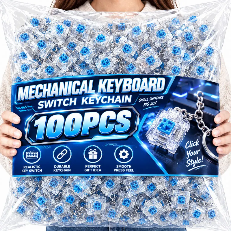Mechanical Switch Fidget Toy DIY 3D Print Click Button creative Keycap Emit Light Handmade Blue Axis Creative Keyboard Parts Fun