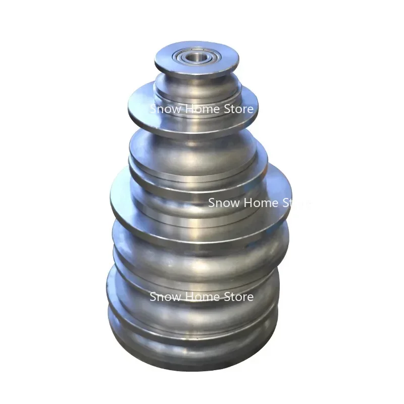 45# Steel Pulley U-shaped V-shaped Steel Wire Pulley Thickened Elbow Track Guide Wheel Round Steel Tube Micro Bearing