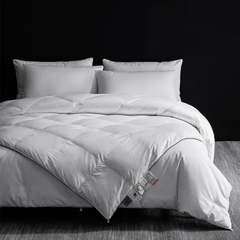 4-Season Luxury: 95% 5A Goose Down + Pure Mulberry Silk Duvet Set | 800+ Fill Power & Breathable 1