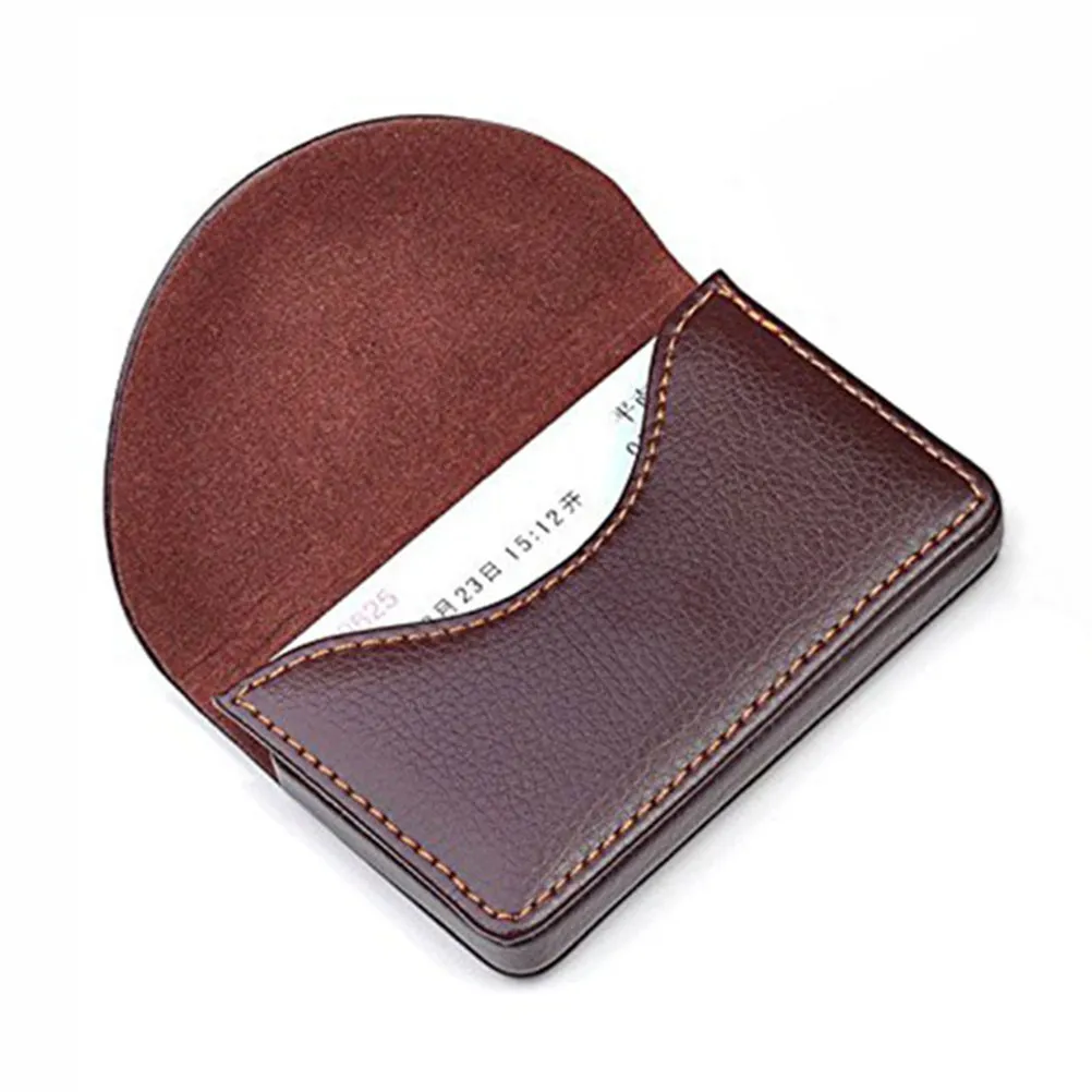 Slim Stainless Iron Frame PU Business Card Holder Case with Strong Magnet Snap Closure Name Case Business Organizer Gift
