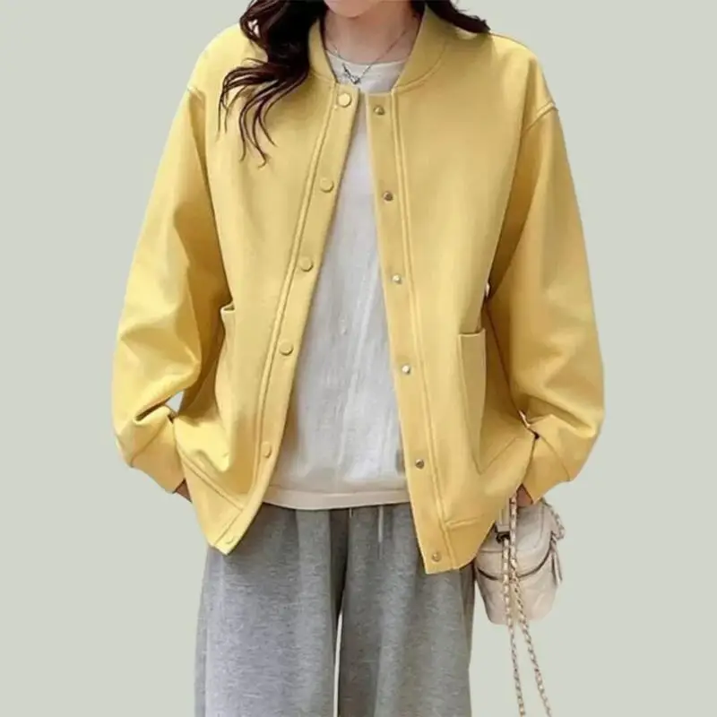 2026 New Women Clothing Design Sense Plus Size Age Reducing Long Sleeved Cardigan Jacket Fashion Versatile Casual Baseball Suit