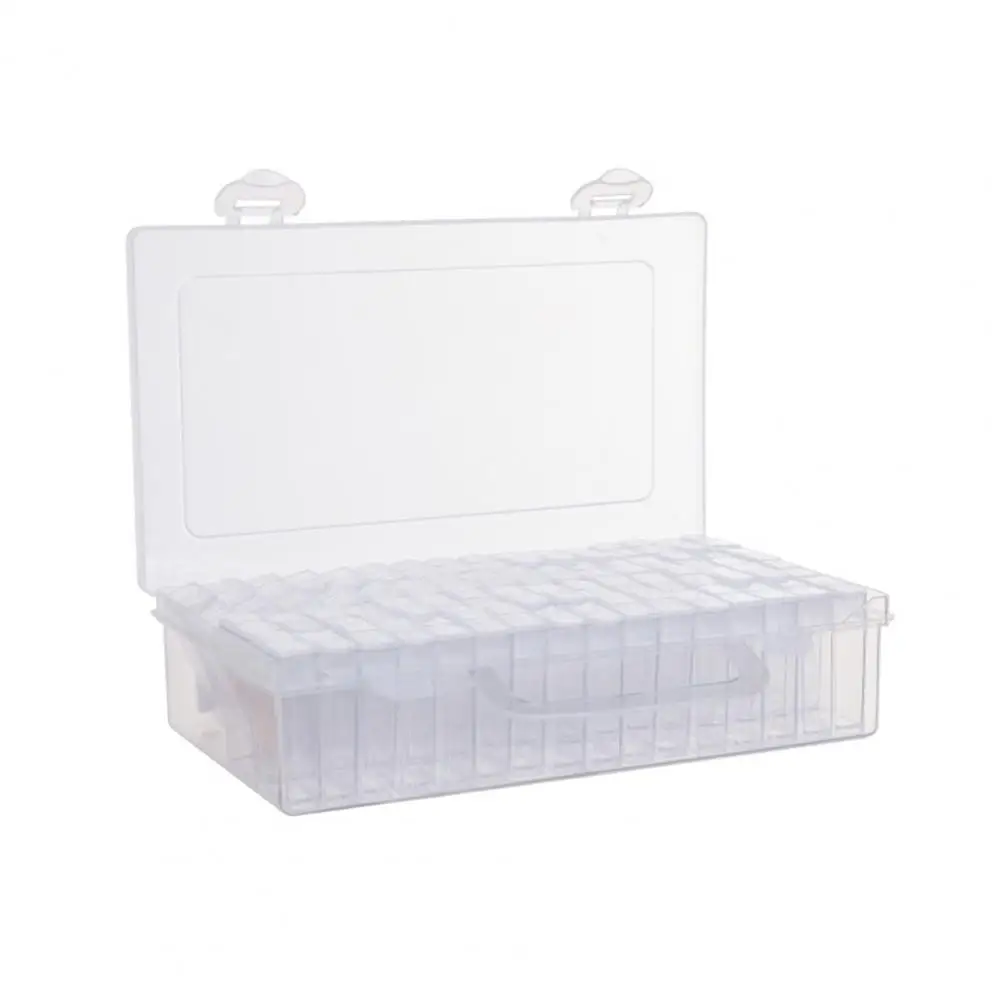 32/64 Grid Transparent Visible Bead Organizer Separate Grids Handle Storage Container Diamond Painting Rhinestone Storage Box