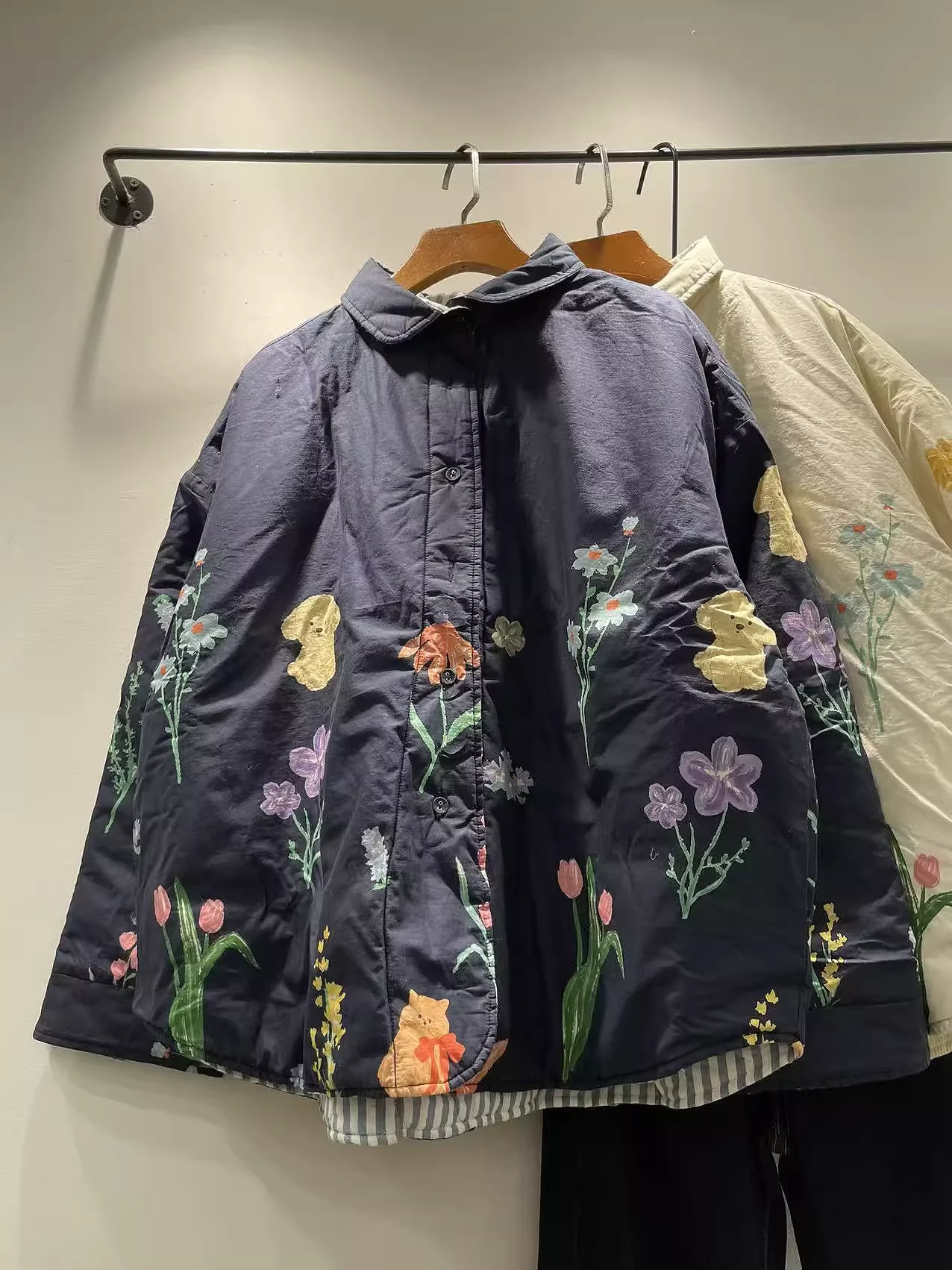 

Женская куртка на подкладке из 100% хлопка, мори девушка, осень-зима, верхняя одежда на подкладке с цветочным принтом в японском стиле, новые пальто и куртки
