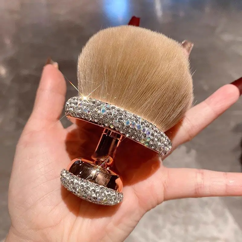 Diamond-Encrusted Extra-Large Loose Makeup Brush Ultra-Fine Soft Nail Dust Brush Honey Design Cleaning Brush