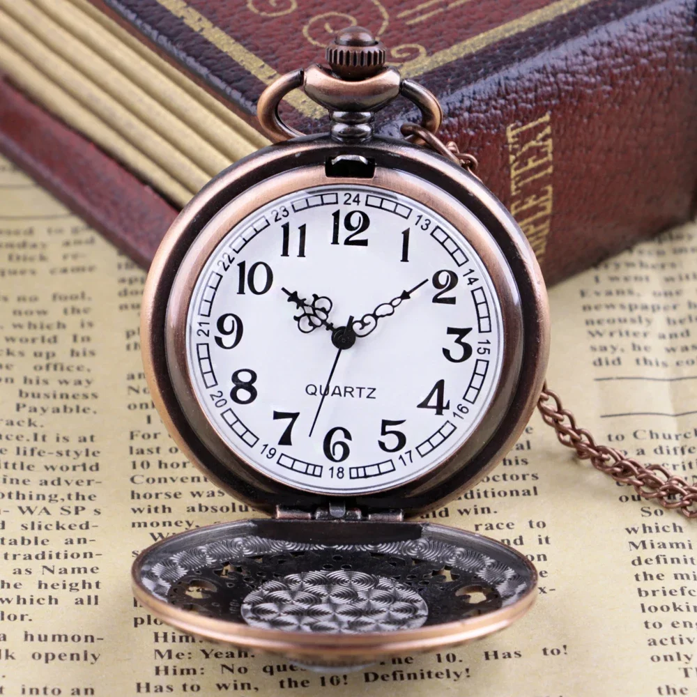 Retro Red Quartz Pocket Watch Watch Ladies Necklace Christmas Birthday Gift relojes de bolsillo