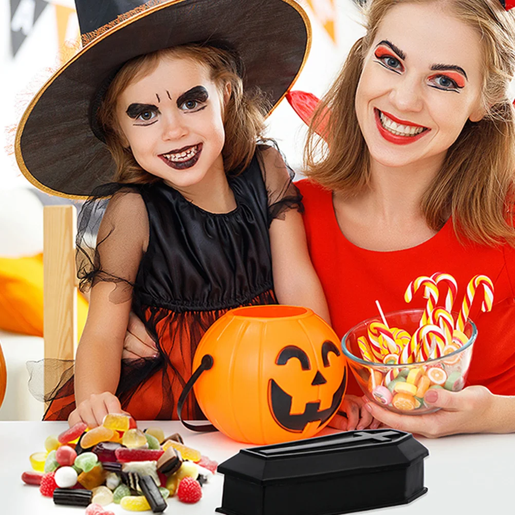 

15pcs Coffin Boxes Plastic naments Halloween Decorations Small Storage Boxes Tabletop Models Party Favors Black coffin box decor