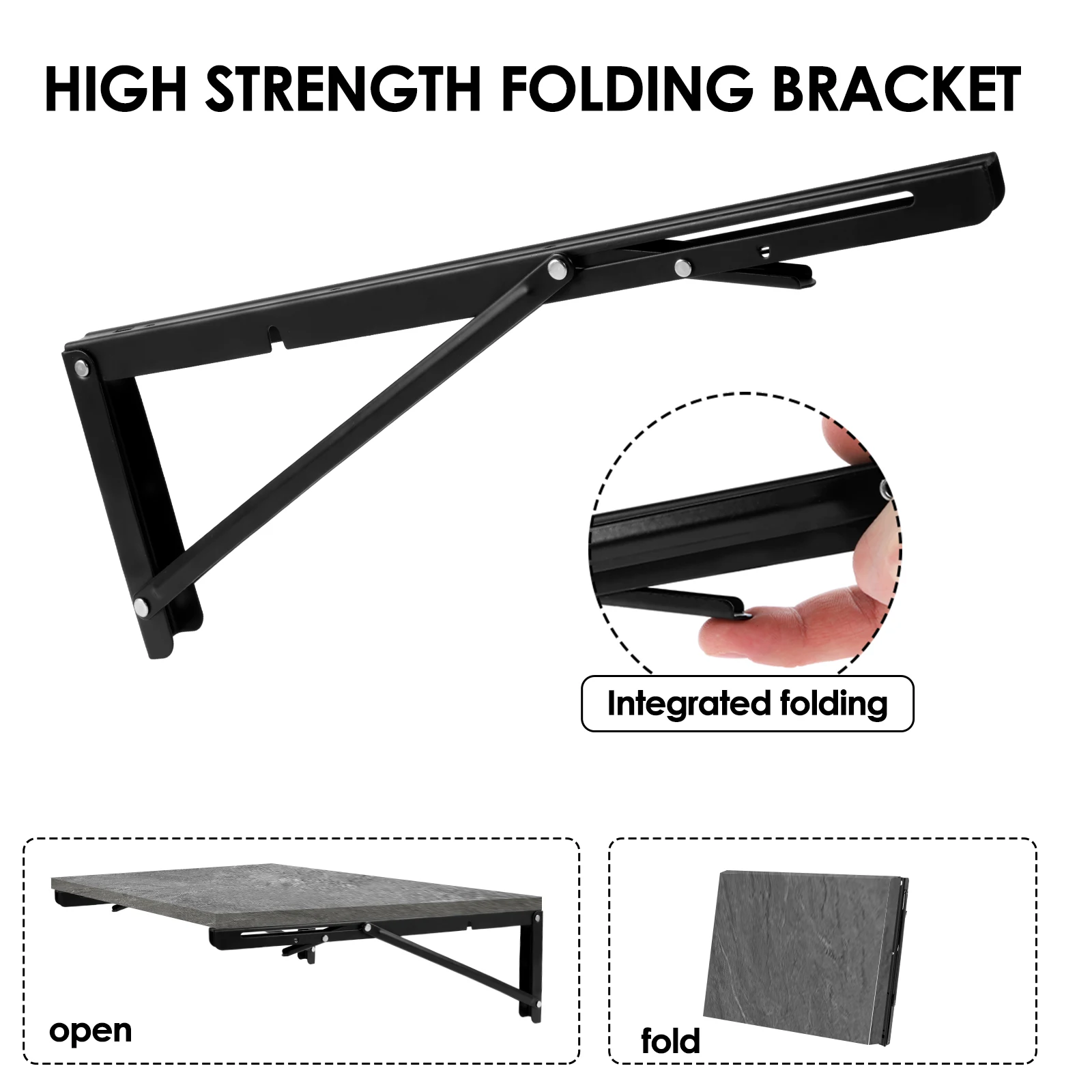 2PCS Folding Shelf Brackets Heavy Duty Floating Wall Shelf Triangle Shelves Organizers For Kitchen Bathroom Garage Workshop