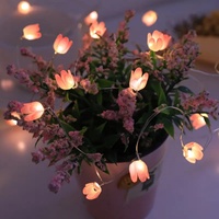 1pc 20LED Copper Wire Charming Tulip String Light DIY Fairy Decorative Lamp For Home Living Room Party Festival Decoration
