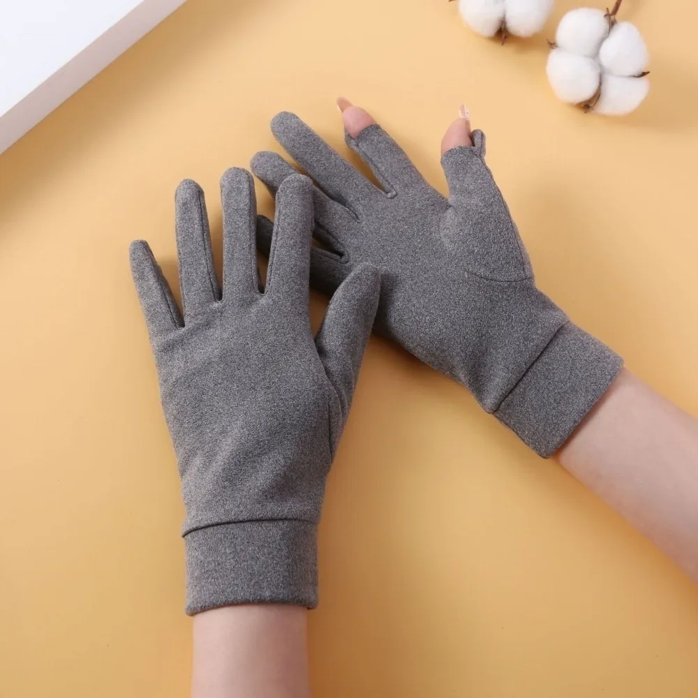 New Warm Winter Gloves Windproof Coldproof Driving Mittens Full Finger Dralon Full Finger Gloves for Outdoor Cycling Skiing