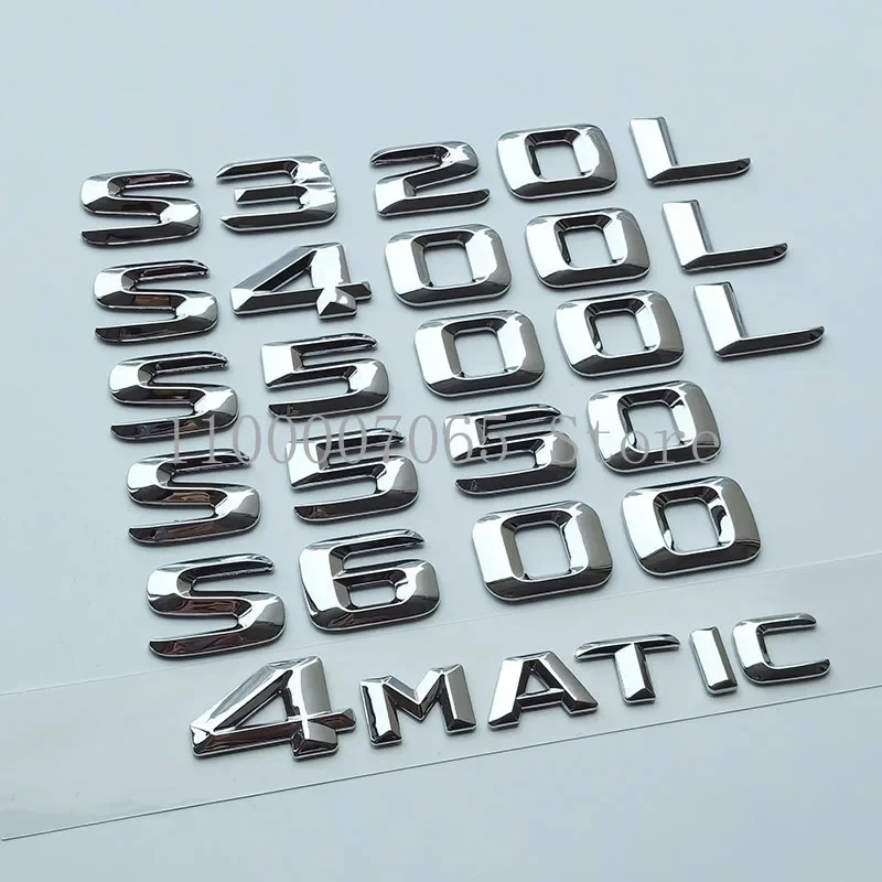 2015 Chrome Letters S320L S400L S500 S500L S550 S600 4Matic Top ABS Emblem for S Car Trunk Nameplate Logo Sticker