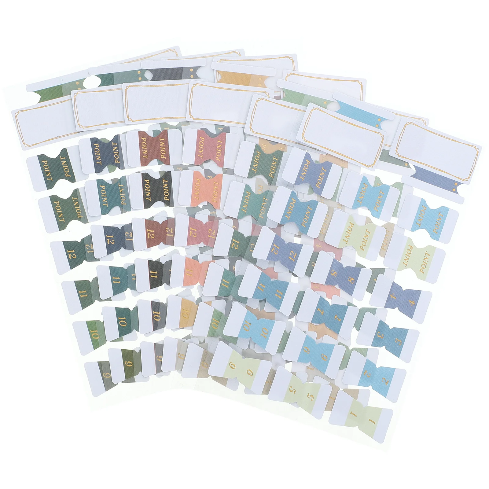 Schede per libri adesivi 6 fogli Schede indice scrivibili per note organizzate Indicatori di lettura Etichette per cartelle Adesivi per schede raccoglitore