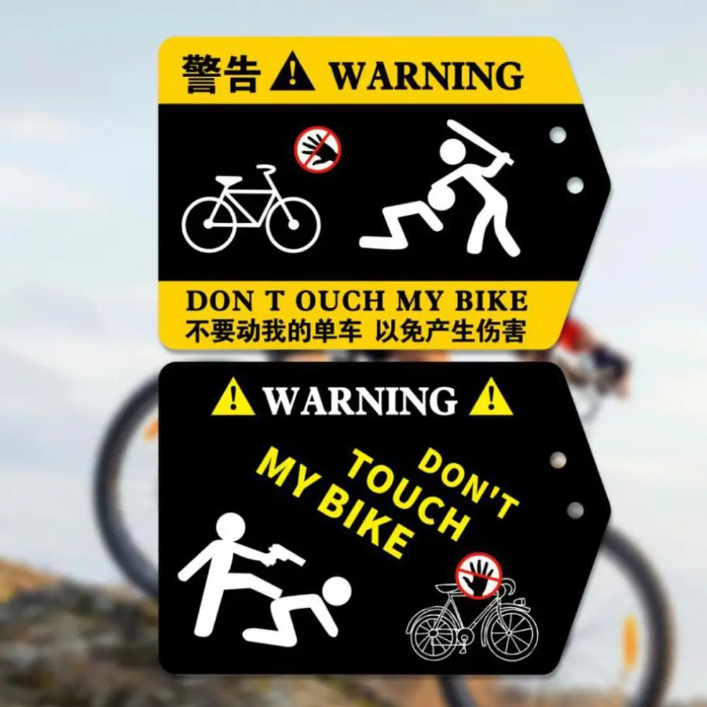 

Water Proof Bicycle Warning License Plates Don't Touch My Bike Banning Bicycle Pendants Graffiti Modify Plastic Bike Accessories