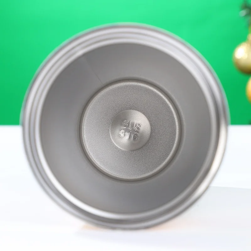 316 ترمس من الفولاذ المقاوم للصدأ زجاجة 500 مللي سعة كبيرة كوب عازل هدية الكريسماس كوب المحمولة القش فراغ قوارير بحبل