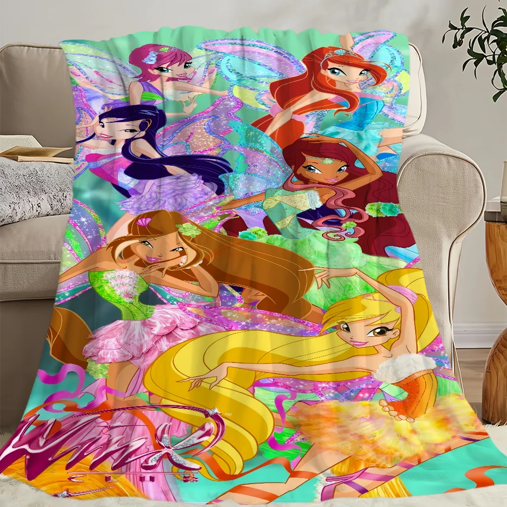 Blanket comfort warm W-Winx soft plush blanket suitable for sofa living Cartoon room office bedroom C-Club travel and gift