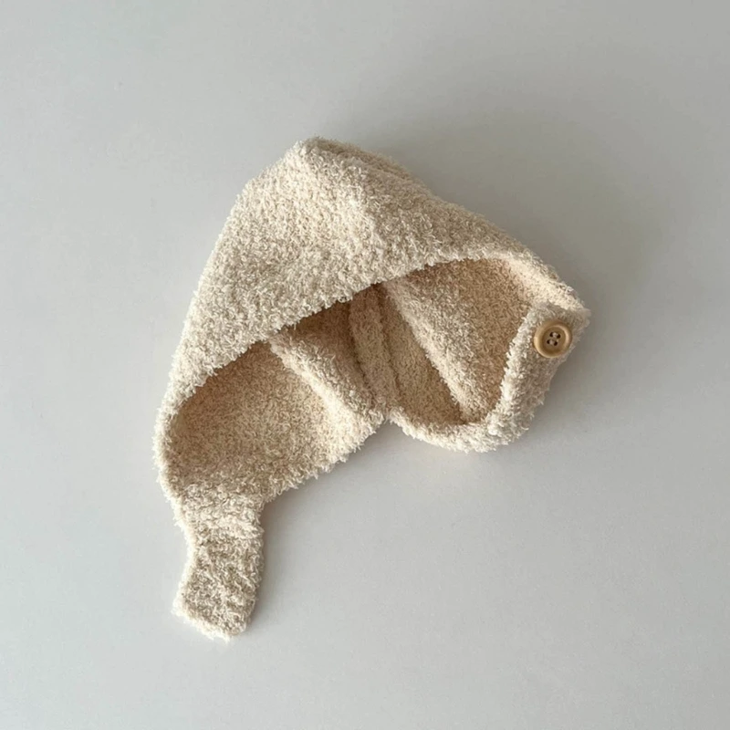 Korea Baby Knitted Hats Pom Pom Baby Ear Protection Hat Autumn Winter Boys Girls Beanie Pullover Hat 2023
