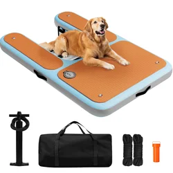 Dog Pool Ramp 150cm Dog Water Ramp Dog Boat Ramp For Large Dogs Up to 230lbs | 95% Large Area EVA Covered Inflatable Pup Plank