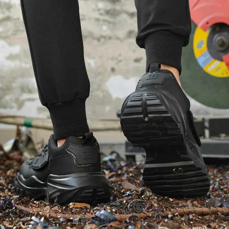 Czarne nowe 2024 modne plastikowe noski ochronne buty robocze niezniszczalna izolacja 6KV robocizna buty ochronne trampki obuwie męskie