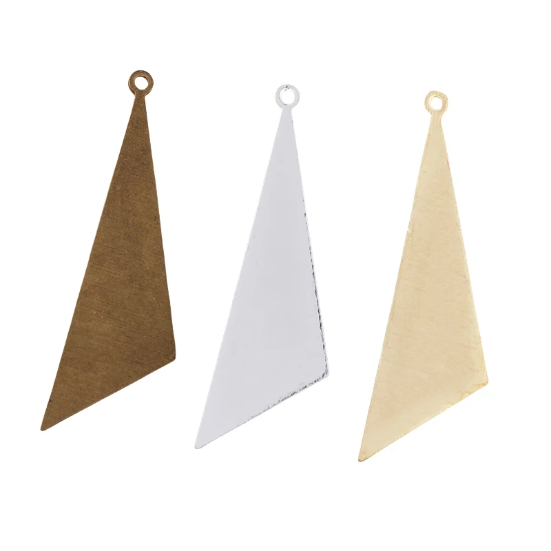 BoYuTe (20 Pieces/Lot) 39*11mm Geometric Triangle Pendant Charms for Earring Jewelry Making Diy Brass Accessories