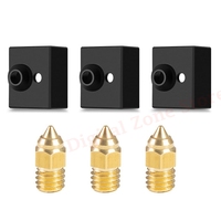 3PCS 0.4mm Brass Nozzles and 3PCS Sprite Extruder Heater Block Silicone Socks Kit for Creality Ender 3 S1/Pro 3D Printer Hotend