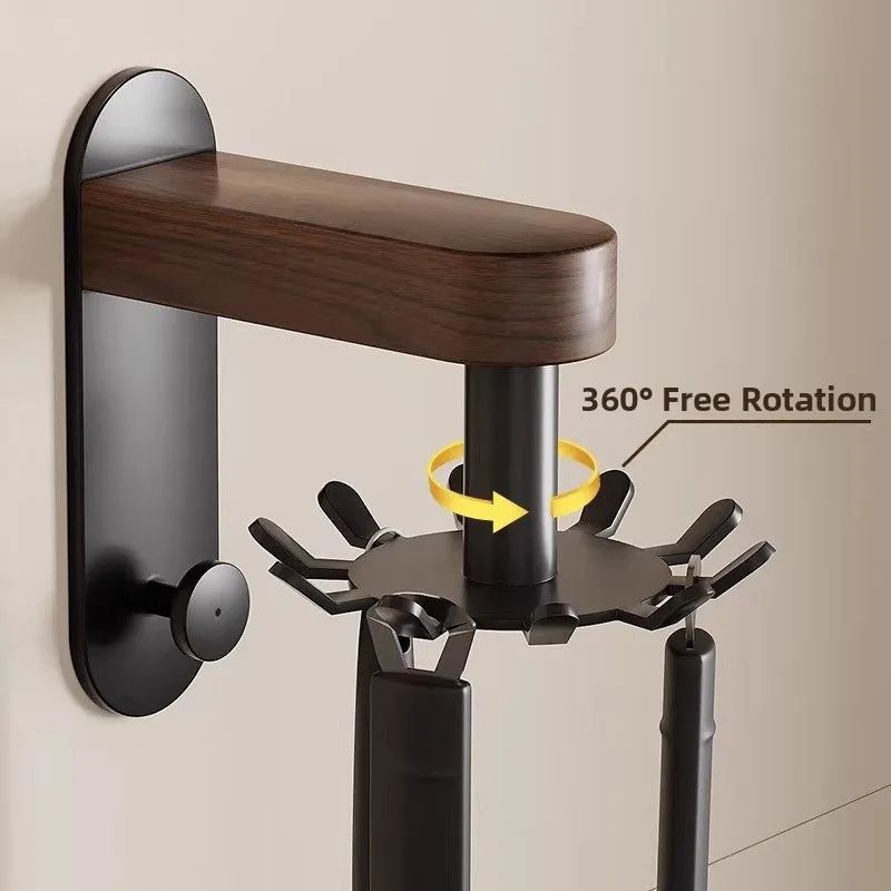 multi-functional-walnut-wood-kitchen-spoon-storage-rack-rotating-hook-no-drilling-required-kitchen-utensil-organizer