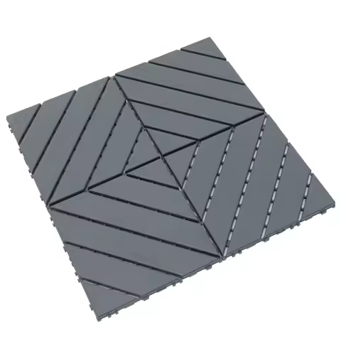 Twill Interlocking Patio Deck Tiles 44 Pack 12x12 Inch, Easy Install for Poolside, Balcony, Backyard-Durable Polypropyl