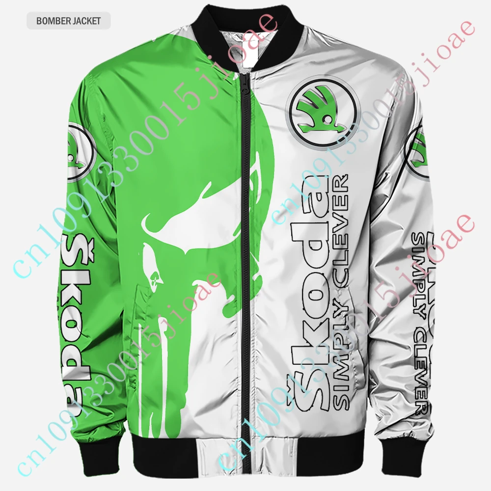 

Skoda Jackets For Men's Clothing Bomber Jacket Techwear Baseball Uniform Thick Coat Harajuku Parkas Windbreaker Custom Logo