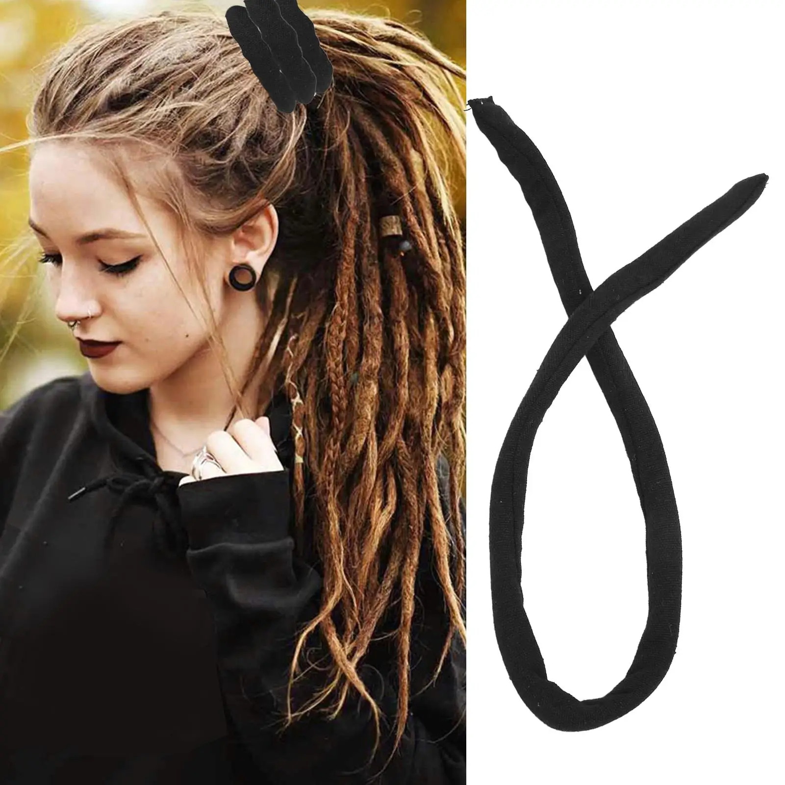 Elegante cabelo preto Dreadlock laços para homens, evitar a quebra e seguro para cabelos grossos encaracolados