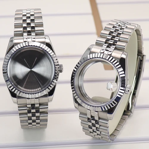 Imagen 2 del producto Caja de reloj de lujo para hombre, piezas de correa de cristal de zafiro para Datejust Seiko Nh35 Nh36 Nh34/38 Miyota8215, esfera de 28,5mm, 36mm y 40mm