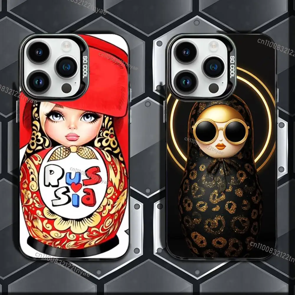 

Russian Art Matryoshka Phone Case IMD Phone Case For IPhone 17,16,15,14,13,12,11 Pro Max Plus Color Silver Cover