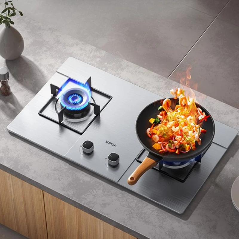 Supor gas stove household kitchen natural gas stove double stove table embedded liquefied gas fierce fire