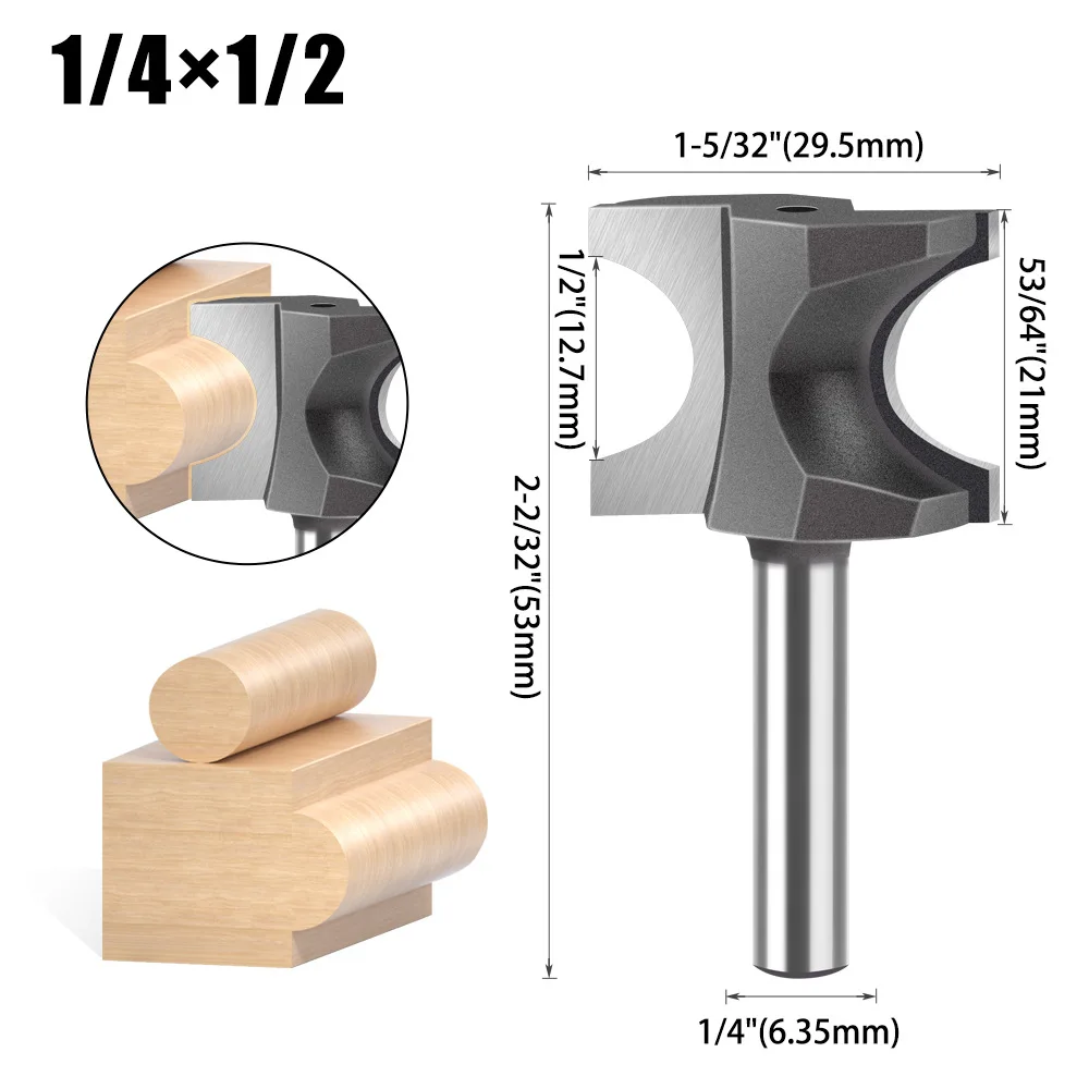 1pcs 1/4 Handle Woodworking Positive Semicircular Knife Arc Engraving Milling Cutter Trimming Knife Fancy Knife