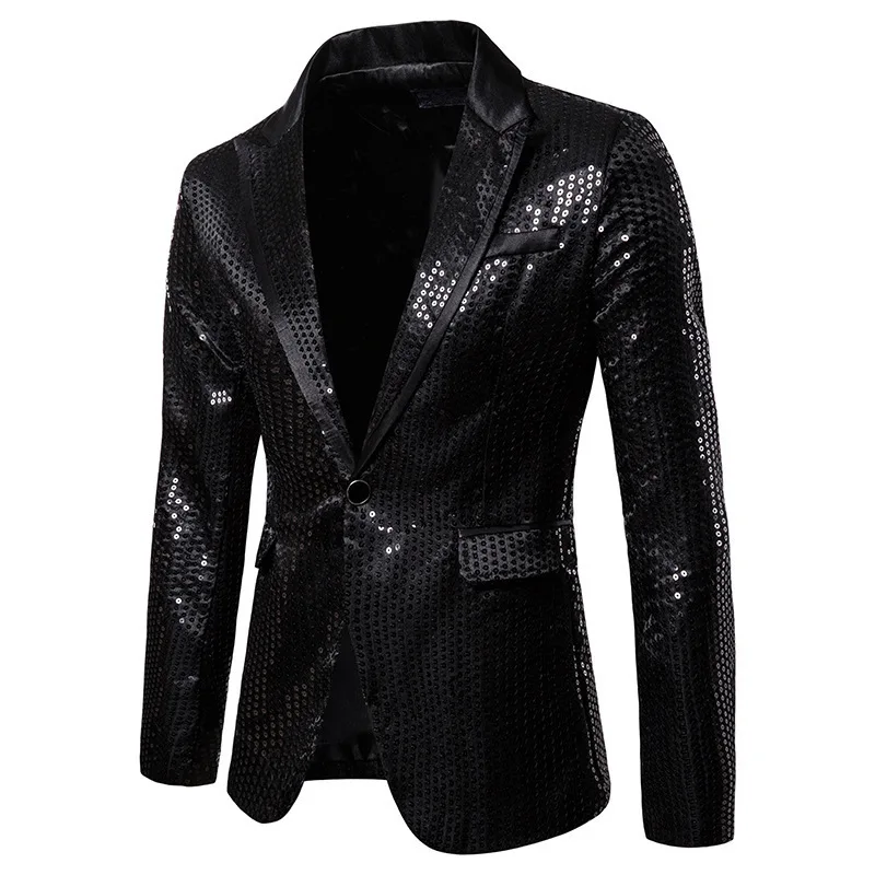 

Men's Suit Sequined Performance Dress Suit Nightclub Men's Clothing Host Studio Jacket Suit