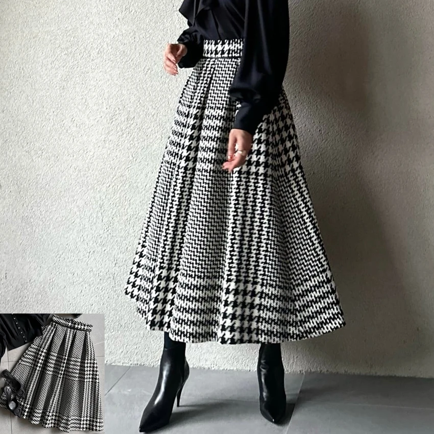 

Faionable Thiened Large Skirt Sle Women's Skirt Commute mid Waist A-Line Silhouette Polyester Fiber Stand Fit