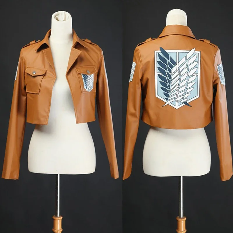 

Anime Attack on Titan cosplay leather jacket shingki no Kyojin cosplay costume Eren logon jacket Halloween high quality