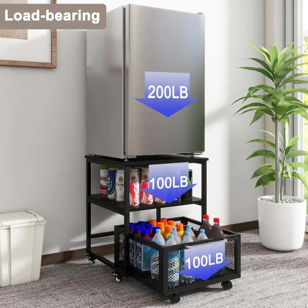 Мини-подставка для холодильника 19,7x19,7 дюйма с местом для хранения и колесами, сверхмощный мини-холодильник с регулируемой полкой, стол, холодильник для напитков