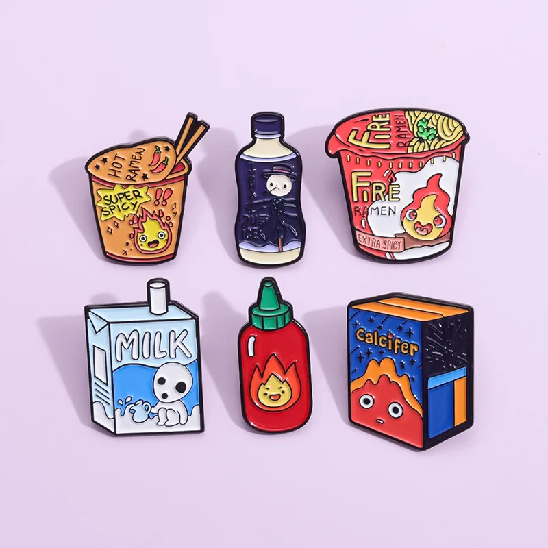 Cartoon kreative Animation Peripherie kleine Flamme Instant Nudeln Milch flasche Design Styling