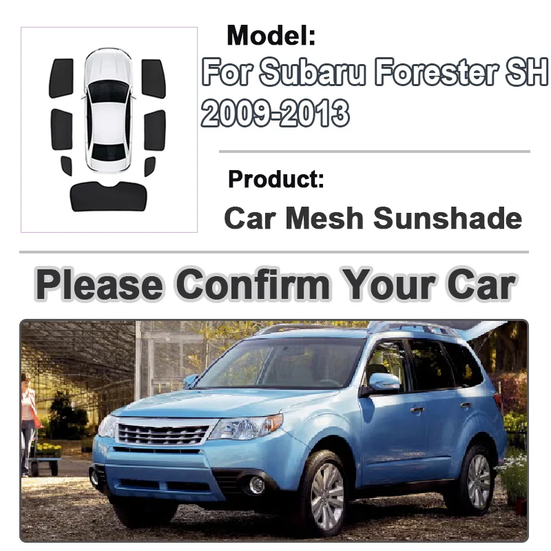 For Subaru Forester Accessories SH 2009 2010 2011 2012 2013 Anti Sun Magnetic Mesh Sunshade Privacy Shading Side Windows Visors