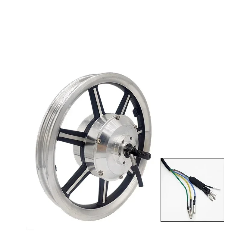 14 Inch E-Bike Hub Motor 48V 400W Brushless Geared Rear Wheel Kit 580RPM 125mm Open Slot Aluminum Alloy Conversion Set