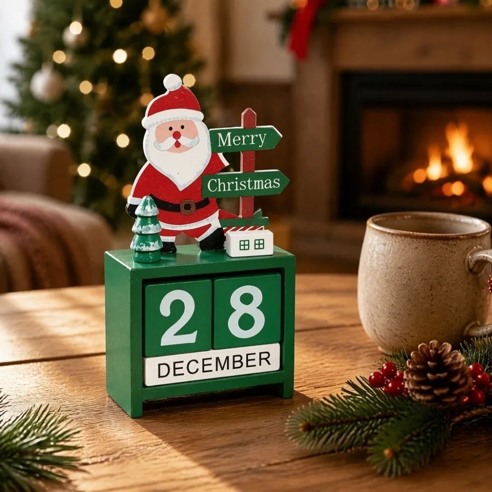 Countdown Christmas Winter Wooden Ornament Merry Christmas Snowman Party Table Centerpiece Creative Exquisite