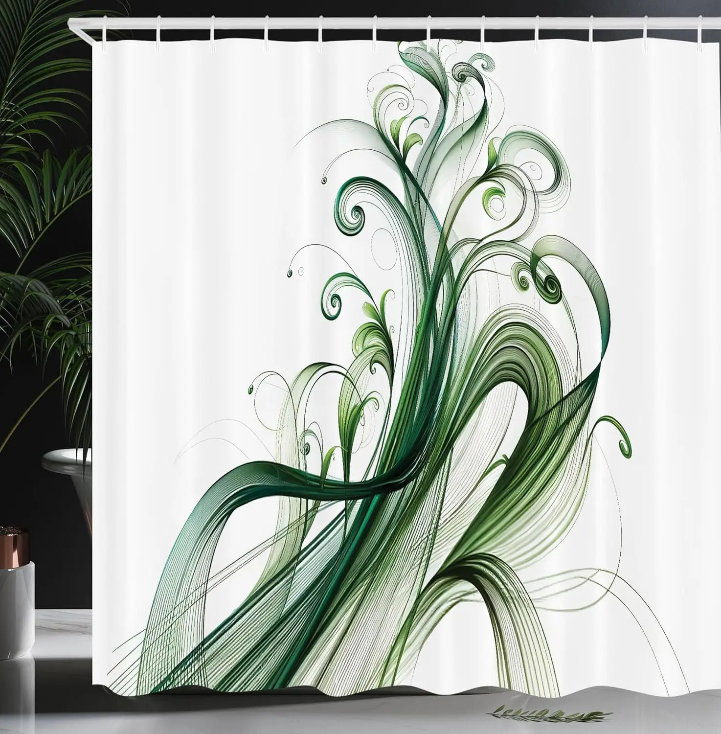 

Forest Shower Curtain Pine Trees Nature Landscape Bathroom Decor Rustic Style Bath Curtain Green Forest Design Waterproof Fabric