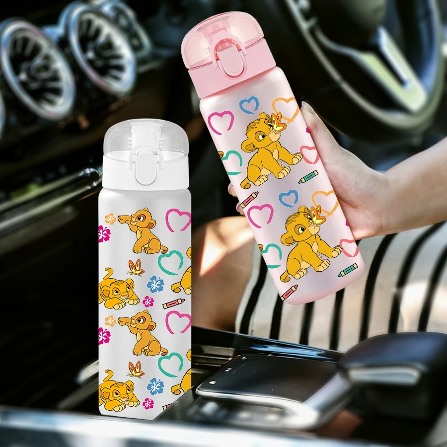 1Pc Disney, Lion King, Simba, pattern 26oz plastic water bottle, outdoor sports water cup birthday/homecoming gift