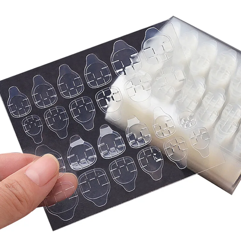 240pcs/10Sheet Double Side Adhesive Tape Glue Sticker False Nail Glue for Fake Nails Tips Clear Jelly Gel Pad Press On Nails