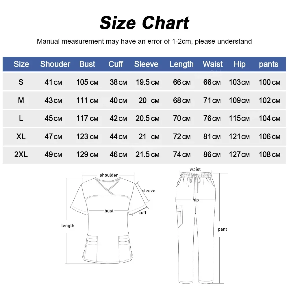 Hot Sales Nurse Uniform Women Dental Scrub Pediatric Healthcare Nursing Articles Soft Breathable Surgical Gown Scrubs Tops+pants