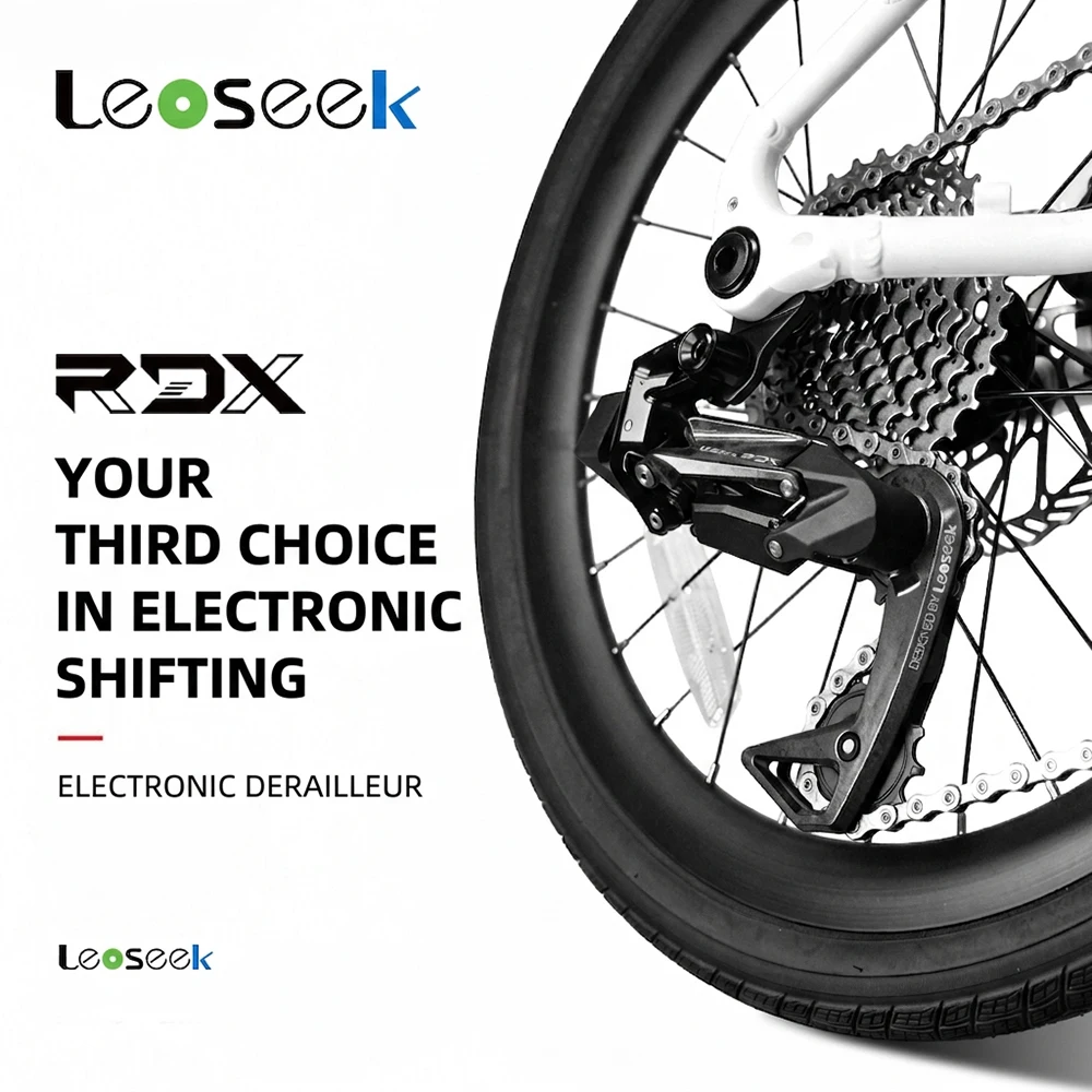 Электронный переключатель скоростей Leoseek RDX, 7-14 скоростей, беспроводная система переключения для шоссейных и складных велосипедов с плоским рулем, велосипедный переключатель IPX7.