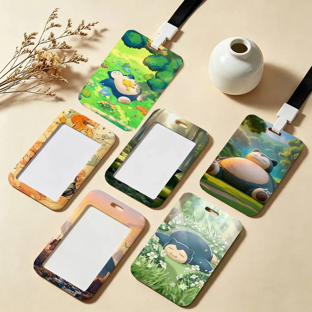 

Anime-w-Pokémons-w ID Badge Holder With For Office School Name Card Credentials Case