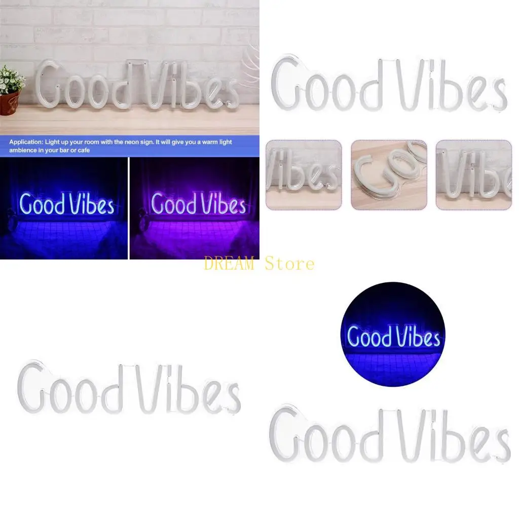 

Good Vibes Неоновая подвесная лампа с буквами для спальни, пивного бара, паба, отеля, вечеринки, ресторана, настенное украшение