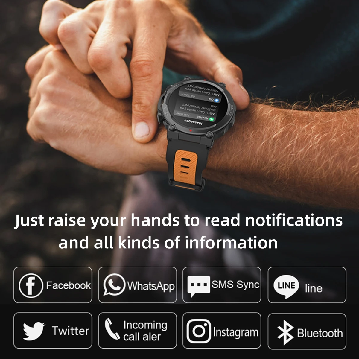 Outdoor Sports Military Smart Watch Bluetooth Calling Voice Assistant Heart Rate Blood Pressure Monitoring Fitness Smartwatch