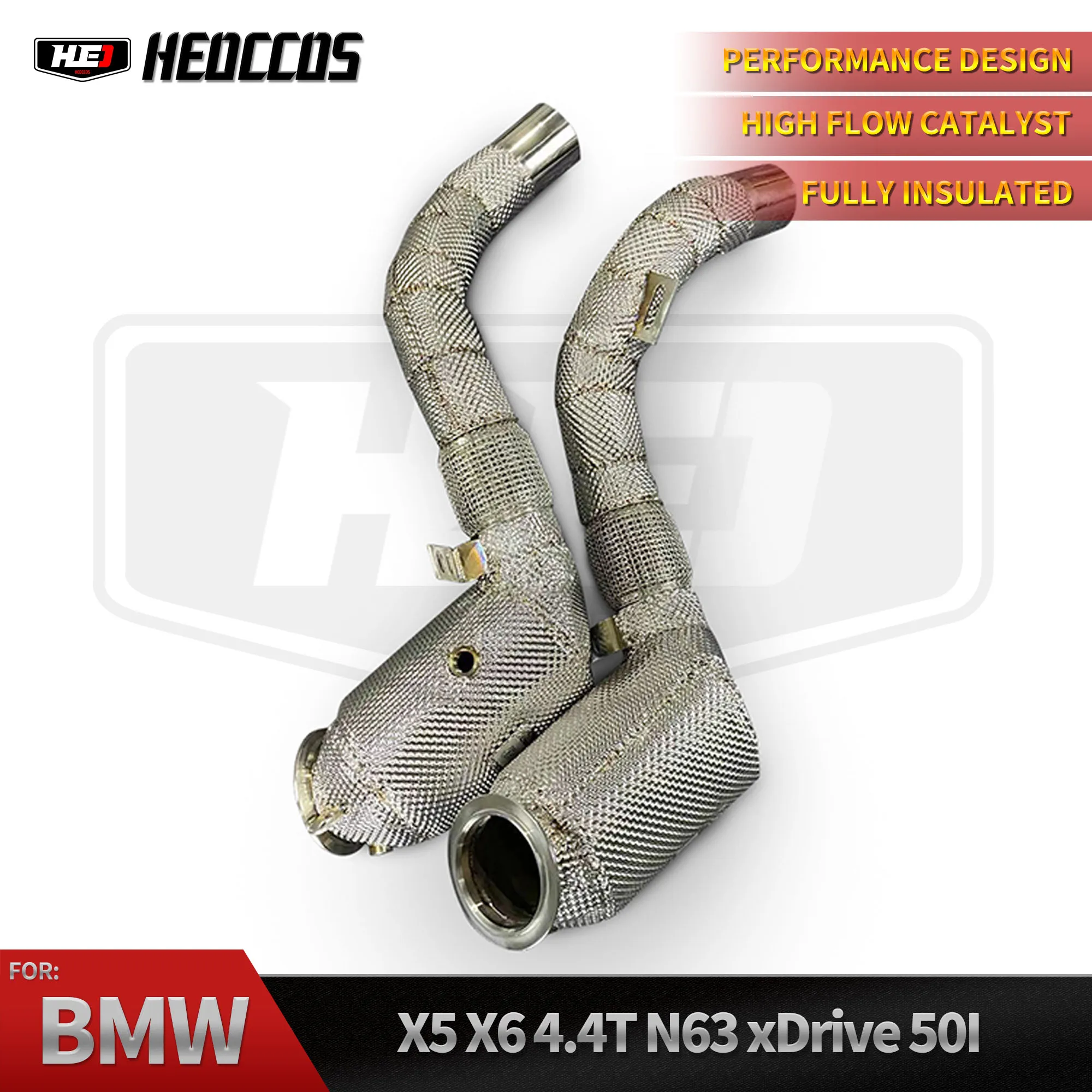 

Приемные трубы HEO для BMW G05 G06 G07 X5 X6 X7 M50i N63 4,4TT 2019-2023, прямая труба выхлопной трубы со свободным потоком